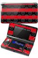 Skull Stripes Red - Decal Style Skin fits Nintendo 3DS (3DS SOLD SEPARATELY)