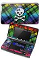 Rainbow Plaid Skull - Decal Style Skin fits Nintendo 3DS (3DS SOLD SEPARATELY)