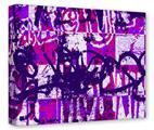 Gallery Wrapped 11x14x1.5  Canvas Art - Purple Checker Graffiti