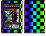 Amazon Kindle Fire (Original) Decal Style Skin - Rainbow Checkerboard
