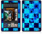 Amazon Kindle Fire (Original) Decal Style Skin - Blue Star Checkers