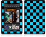 Amazon Kindle Fire (Original) Decal Style Skin - Checkers Blue