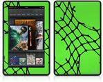 Amazon Kindle Fire (Original) Decal Style Skin - Ripped Fishnets Green