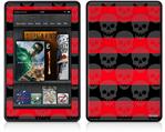 Amazon Kindle Fire (Original) Decal Style Skin - Skull Stripes Red