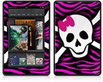 Amazon Kindle Fire (Original) Decal Style Skin - Pink Zebra Skull