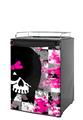 Kegerator Skin - Scene Girl Skull (fits medium sized dorm fridge and kegerators)