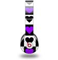 WraptorSkinz Skin Decal Wrap compatible with Beats Solo HD (Original) Purple Hearts And Stars (HEADPHONES NOT INCLUDED)