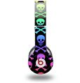 WraptorSkinz Skin Decal Wrap compatible with Beats Solo HD (Original) Skull and Crossbones Rainbow (HEADPHONES NOT INCLUDED)