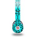 WraptorSkinz Skin Decal Wrap compatible with Beats Solo HD (Original) Skull Patch Pattern Blue (HEADPHONES NOT INCLUDED)