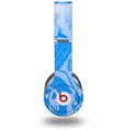 WraptorSkinz Skin Decal Wrap compatible with Beats Solo HD (Original) Skull Sketches Blue (HEADPHONES NOT INCLUDED)
