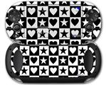 Hearts And Stars Black and White - Decal Style Skin fits Sony PS Vita