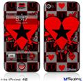 iPhone 4S Decal Style Vinyl Skin - Emo Star Heart