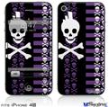 iPhone 4S Decal Style Vinyl Skin - Skulls and Stripes 6