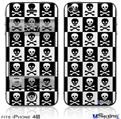 iPhone 4S Decal Style Vinyl Skin - Skull Checkerboard