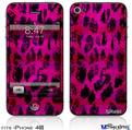 iPhone 4S Decal Style Vinyl Skin - Pink Distressed Leopard