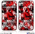 iPhone 4S Decal Style Vinyl Skin - Red Graffiti