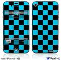 iPhone 4S Decal Style Vinyl Skin - Checkers Blue