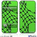 iPhone 4S Decal Style Vinyl Skin - Ripped Fishnets Green