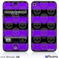 iPhone 4S Decal Style Vinyl Skin - Skull Stripes Purple