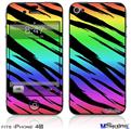 iPhone 4S Decal Style Vinyl Skin - Tiger Rainbow