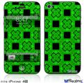 iPhone 4S Decal Style Vinyl Skin - Criss Cross Green