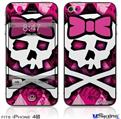 iPhone 4S Decal Style Vinyl Skin - Pink Bow Princess