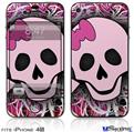 iPhone 4S Decal Style Vinyl Skin - Pink Skull