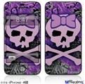iPhone 4S Decal Style Vinyl Skin - Purple Girly Skull