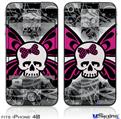 iPhone 4S Decal Style Vinyl Skin - Skull Butterfly