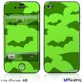 iPhone 4S Decal Style Vinyl Skin - Deathrock Bats Green