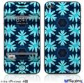 iPhone 4S Decal Style Vinyl Skin - Abstract Floral Blue