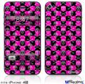 iPhone 4S Decal Style Vinyl Skin - Skull and Crossbones Checkerboard