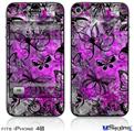 iPhone 4S Decal Style Vinyl Skin - Butterfly Graffiti