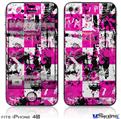 iPhone 4S Decal Style Vinyl Skin - Pink Graffiti