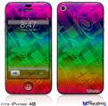 iPhone 4S Decal Style Vinyl Skin - Rainbow Butterflies