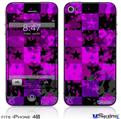 iPhone 4S Decal Style Vinyl Skin - Purple Star Checkerboard