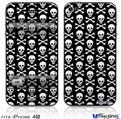 iPhone 4S Decal Style Vinyl Skin - Skull and Crossbones Pattern