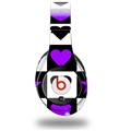 WraptorSkinz Skin Decal Wrap compatible with Beats Studio (Original) Headphones Purple Hearts And Stars Skin Only (HEADPHONES NOT INCLUDED)