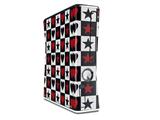 Hearts and Stars Red Decal Style Skin for XBOX 360 Slim Vertical