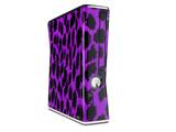 Purple Leopard Decal Style Skin for XBOX 360 Slim Vertical