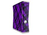 Purple Plaid Decal Style Skin for XBOX 360 Slim Vertical