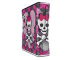 Princess Skull Heart Pink Decal Style Skin for XBOX 360 Slim Vertical