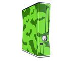 Deathrock Bats Green Decal Style Skin for XBOX 360 Slim Vertical
