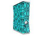 Skull Patch Pattern Blue Decal Style Skin for XBOX 360 Slim Vertical