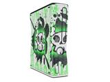 Cartoon Skull Green Decal Style Skin for XBOX 360 Slim Vertical