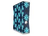 Abstract Floral Blue Decal Style Skin for XBOX 360 Slim Vertical