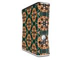 Floral Pattern Orange Decal Style Skin for XBOX 360 Slim Vertical
