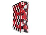 Checkerboard Splatter Decal Style Skin for XBOX 360 Slim Vertical