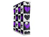 Purple Hearts And Stars Decal Style Skin for XBOX 360 Slim Vertical