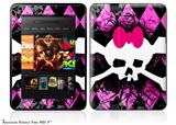Pink Diamond Skull Decal Style Skin fits 2012 Amazon Kindle Fire HD 7 inch